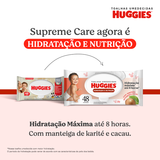 Kit Lenços Umedecidos Huggies Hidratação e Nutrição - 4 pacotes 192 lenços